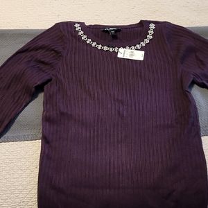 Express sweater in eggplant.  Size large.  Brand new with tags